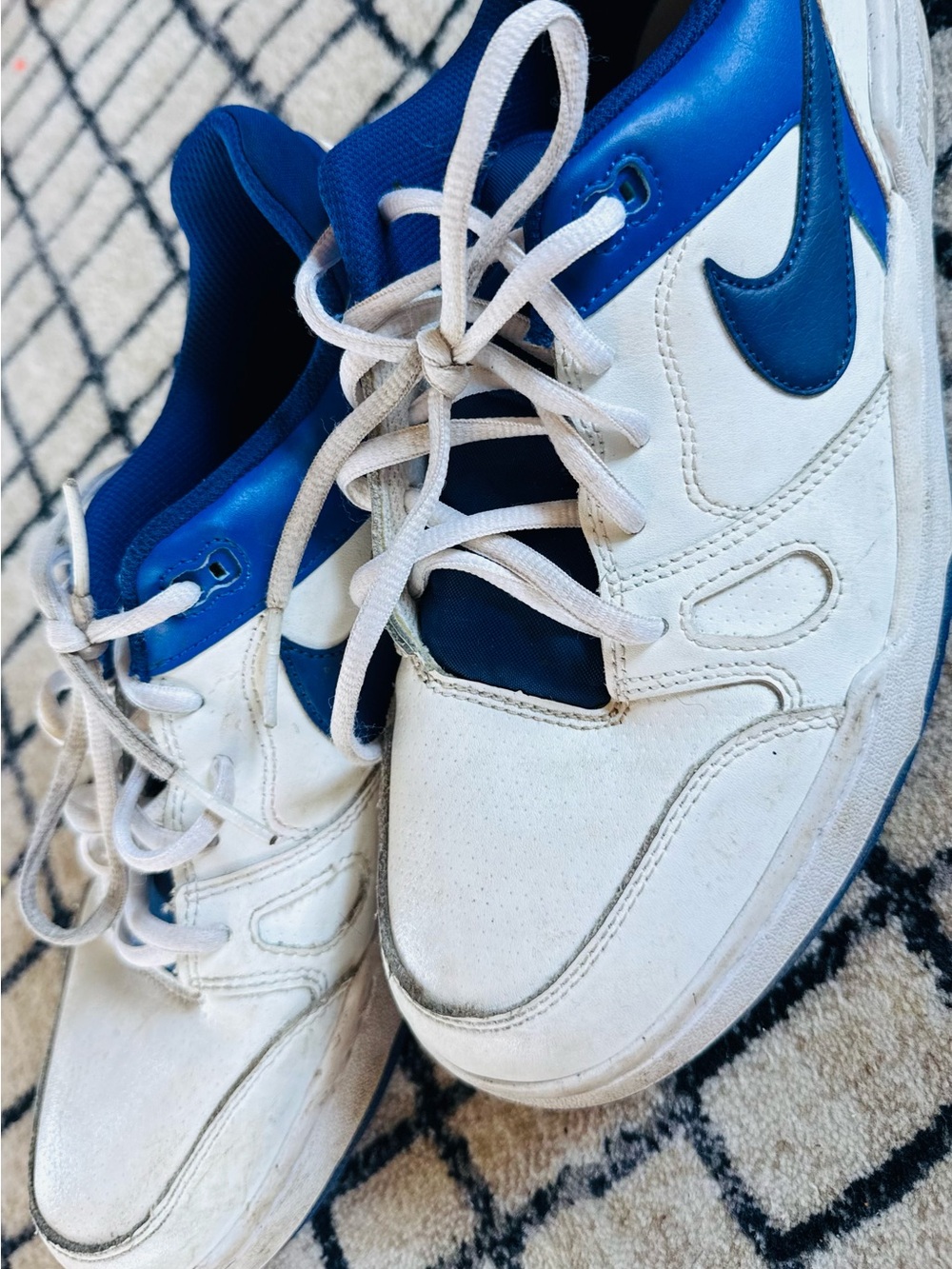 Nike Royal Blue and White Athletic Sneakers - Branded Interior Label